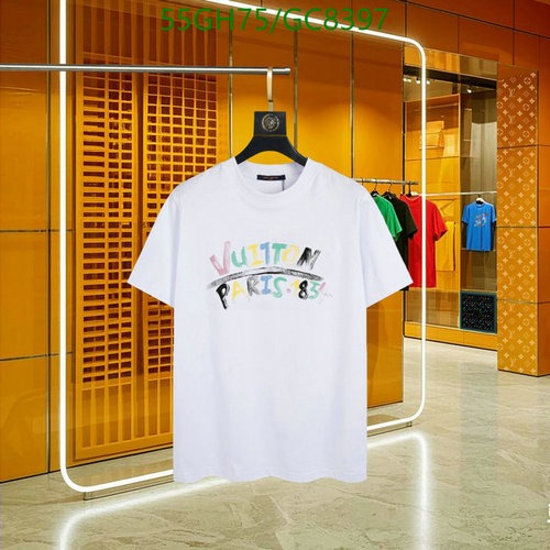 Louis Vuitton Men's Colorful Logo Print Cotton Crewneck T-Shirt