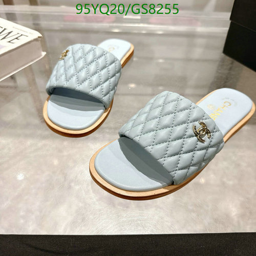 Chanel Women's Quilted Leather Slide Sandals - Light Blue, Sizes EU35-41
