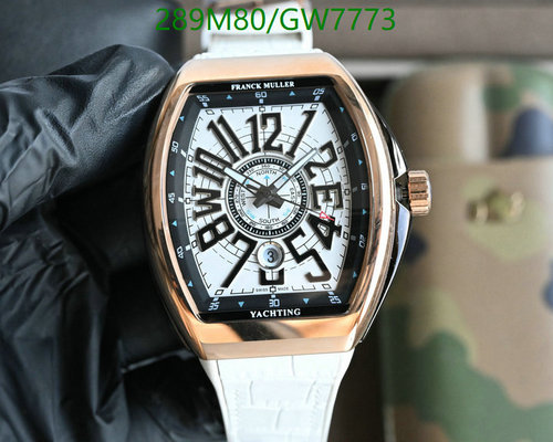 Franck Muller Vanguard Yachting Automatic Watch - Rose Gold & White Strap