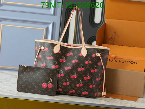Louis Vuitton Monogram Cherry Neverfull GM Tote Bag with Pouch - Iconic Design