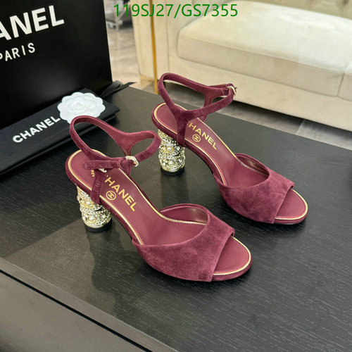 Chanel Women's Suede Ankle Strap Heels with Embellished Block Heel