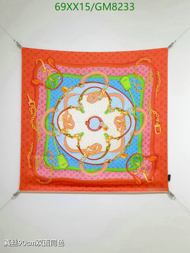 Louis Vuitton Silk Scarf, 90cm - Vibrant Design, Luxurious Feel, GM8233
