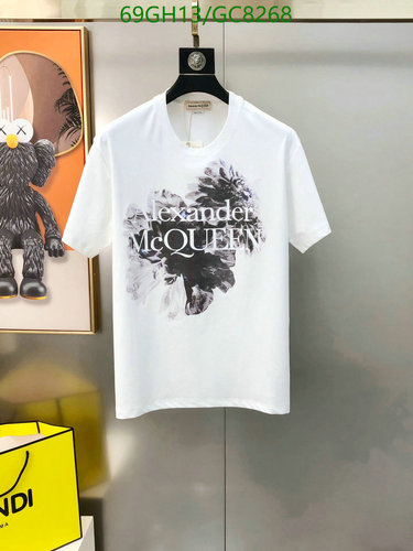 Alexander McQueen Floral Print Cotton T-Shirt | Crew Neck, Short Sleeve