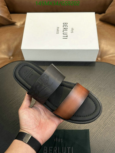 Berluti Men's Leather Slide Sandals - Premium Cowhide with Box, EU39-44