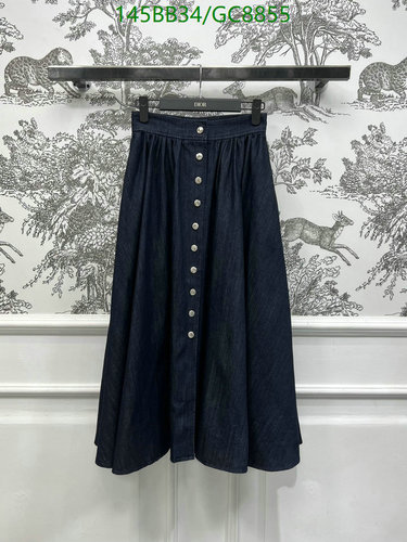 Diorr Women's High-Waisted Denim Midi Skirt with Button-Front Design