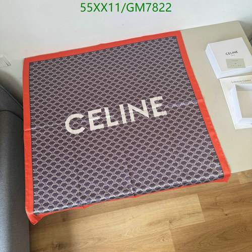 Celine Triomphe Silk Scarf - Luxurious 90x90CM Square Design for Women