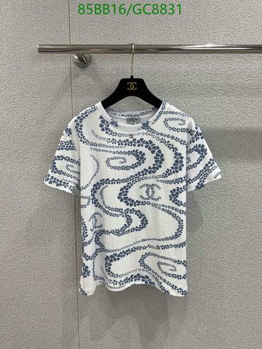 Chanel Cotton Short Sleeve T-Shirt with CC Logo Print for Women