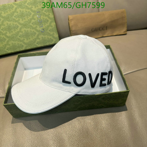 Gucci White Cotton Baseball Cap with 'LOVED' Embroidery - Stylish & Adjustable