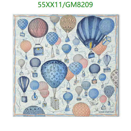 Louis Vuitton Hot Air Balloon Print Silk Scarf 90CM - Elegant & Luxurious