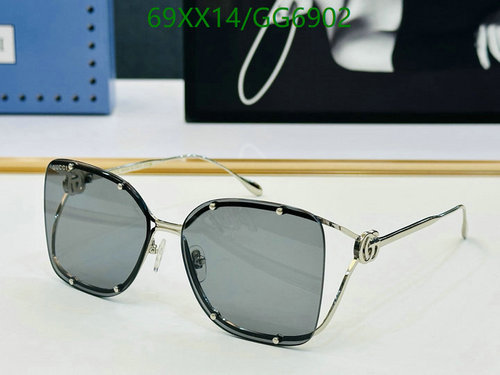 Gucci GG6902 Oversized Butterfly Women's Sunglasses - Silver
