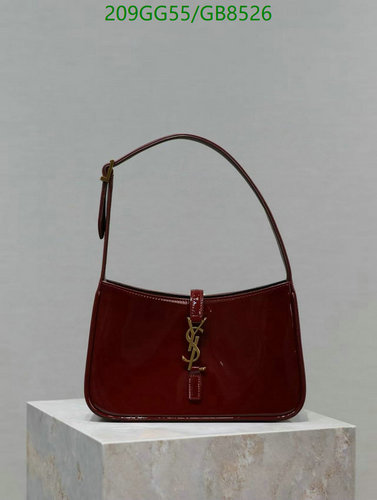Yves Saint Laurent Women's Shoulder Bag in Genuine Leather - Ruby Red