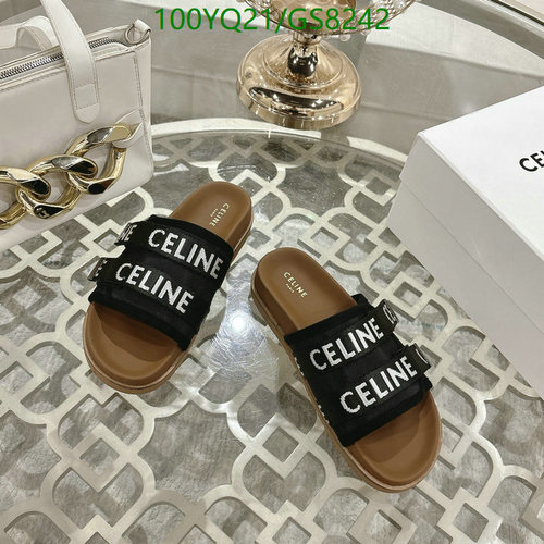 Celine Women's Triomphe Logo Embroidered Slides - Comfortable & Stylish