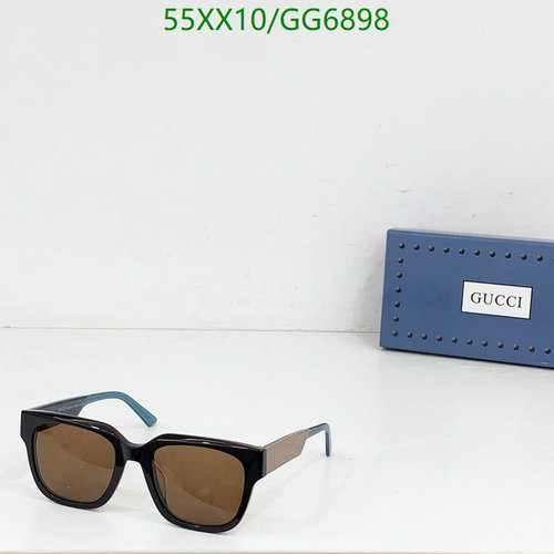 Gucci GG6898 Rectangular Sunglasses with Brown Lenses