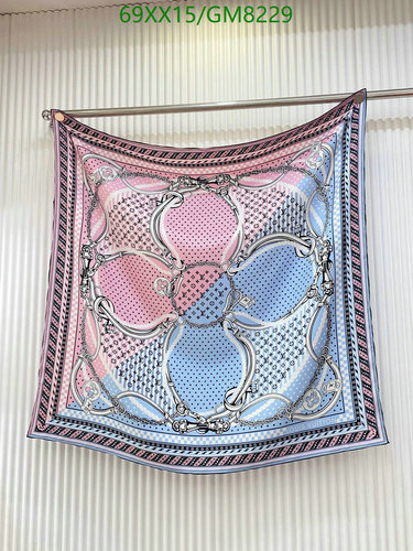 Louis Vuitton Silk Square Scarf, 90x90cm - Pink & Blue Designer Neck Scarf