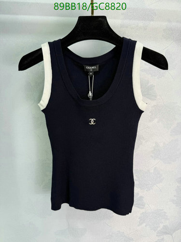 Chanel Ribbed Knit Tank Top with Contrast Trim - GC8820