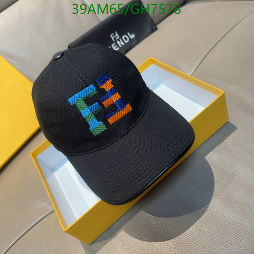 Fendi Stylish Black Baseball Cap with Colorful Embroidered Logo