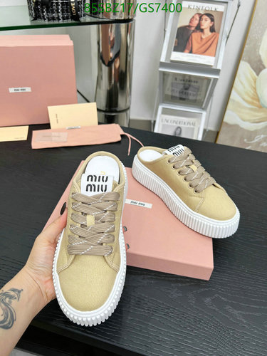 Miu Miu Women's Denim Platform Slip-On Sneakers - Comfortable Casual Shoes