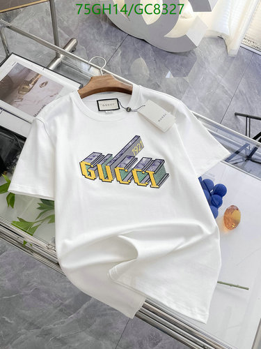 Gucci Men's/Women's Cotton T-Shirt with Vintage Logo Print - White
