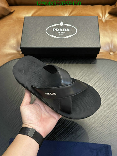 Prada Men's Leather Thong Sandals - Comfortable & Stylish Slip-On Flip-Flops