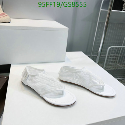 ALAIA Women's White Mesh Thong Sandals - Comfortable Sheepskin Flats