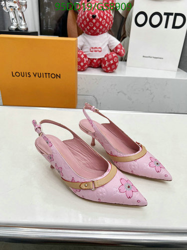 Louis Vuitton Women's Pink Monogram Cherry Blossom Slingback Pumps