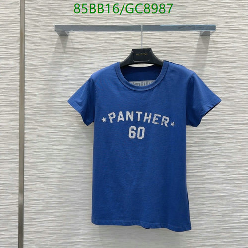 Valentino Blue Cotton Panther 60 Print Short Sleeve T-Shirt for Men