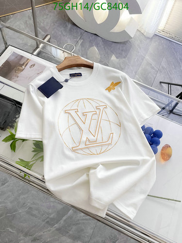 Louis Vuitton White Cotton T-Shirt with Embroidered Globe Logo