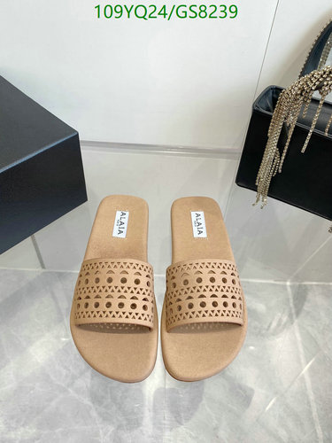 ALAIA Women's Laser-Cut Leather Slide Sandals - Comfortable Designer Footwear