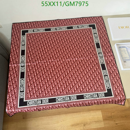 Christian Dior Silk Scarf - Luxurious Monogram Design, 90x90cm