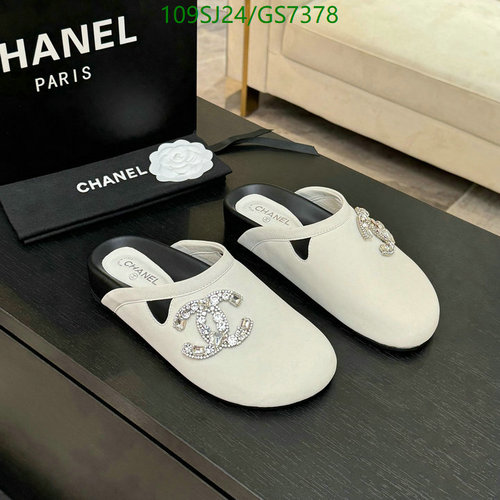 Chanel Women's Elegant Sheepskin Mules with Crystal CC Logo - Comfortable & Stylish