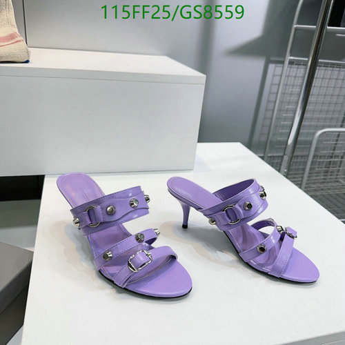 Balenciaga Women's Purple Leather Mules with Stud Details - 6.5CM Heel 7 Balenciaga Women's Purple Leather Mules with Stud Details - 6.5CM Heel