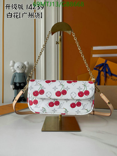 Louis Vuitton Cherry Monogram Pochette: Coated Canvas & Leather Shoulder Bag