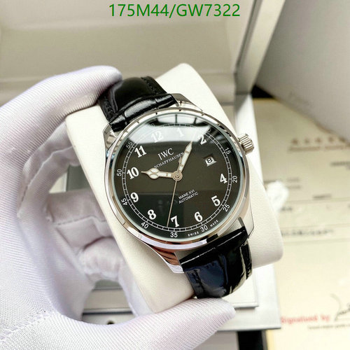 IWC Schaffhausen Automatic Watch - Black Dial, Stainless Steel, Leather Strap