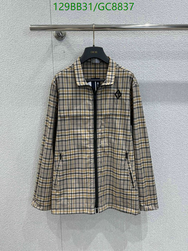 Dior Plaid Full-Zip Cotton Jacket for Men - Casual & Stylish Outerwear