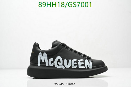Alexander McQueen Unisex Oversized Sneakers - Black Leather with Graffiti Logo