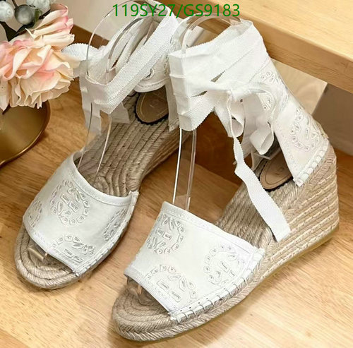 Gucci Women's White Espadrille Wedge Sandals with Ankle Tie Closure