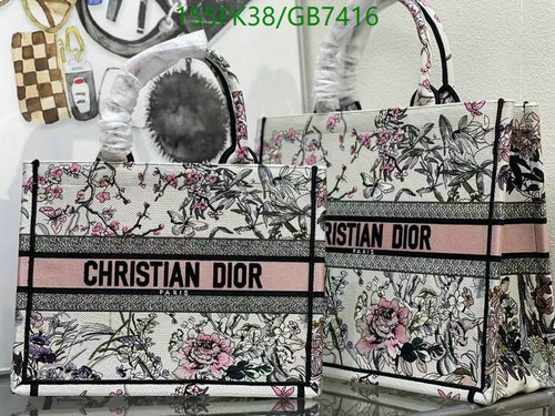 Christian Dior Floral Embroidered Book Tote Bag - Mirror Quality 36CM