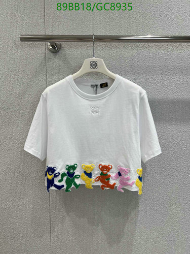 Loewe Women's Cropped T-Shirt with Embroidered Bear Design - Comfortable Cotton Top