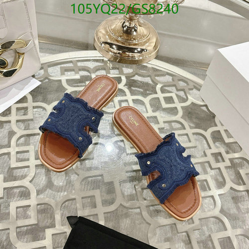 Celine Women's Denim Flat Sandals - Comfortable Sheepskin & Leather Sole Sliders