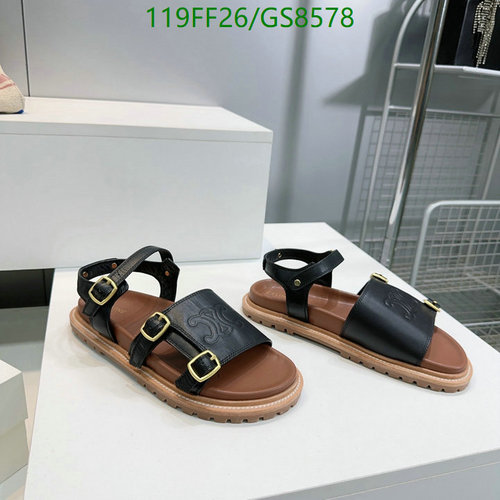 Celine Women's Triomphe Leather Buckle Sandals - Comfortable & Stylish