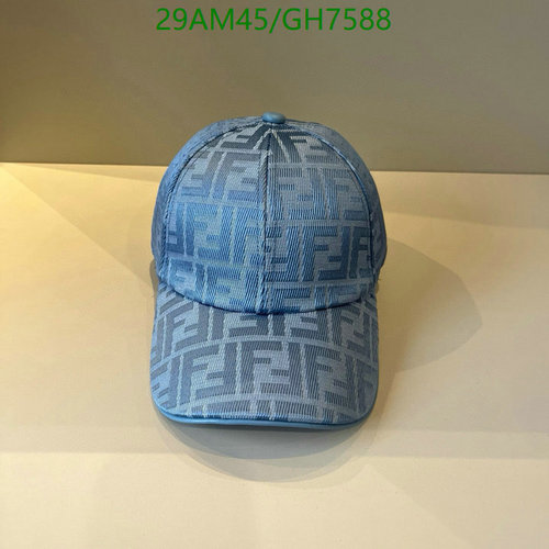 Fendi FF Motif Baseball Cap in Light Blue - Stylish Designer Headwear