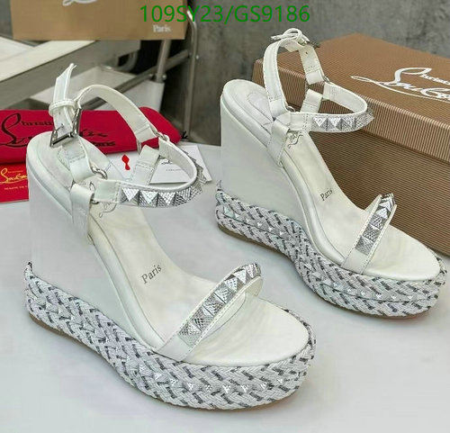 Christian Louboutin Women's White Studded Wedge Sandals - EU35-41
