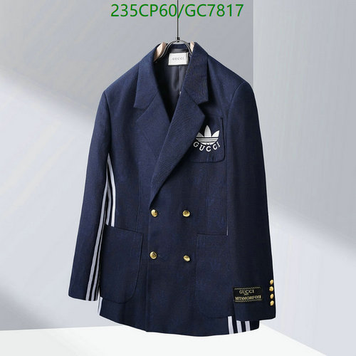 Gucci x Adidas Collaboration Double-Breasted Blazer - Premium Designer Coat