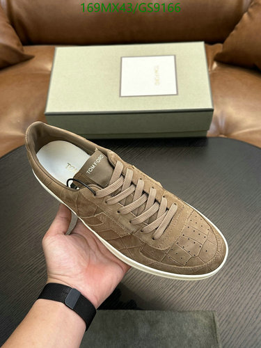 Tom Ford Men's Luxury Brown Leather Low-Top Sneakers with Crocodile Embossed Detail