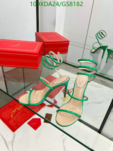 Rene Caovilla Cleo Emerald Green Crystal-Embellished Heeled Sandals