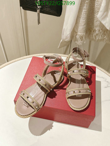 Valentino Garavani Rockstud Flat Sandals - Elegant Nude Leather & Rope Design