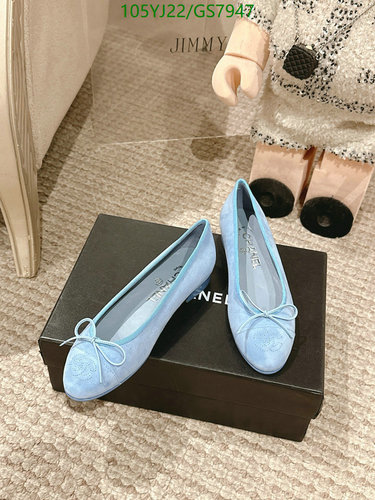 Chanel Women's Light Blue Suede Ballet Flats with Bow Detail - EU 34-42