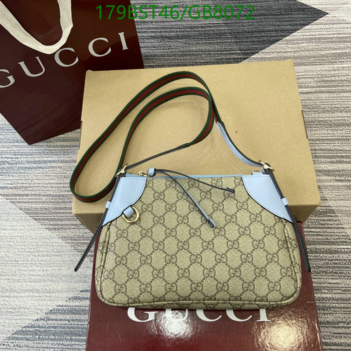 Gucci GG Supreme Canvas Shoulder Bag with Leather Trim - Mirror Quality Handbag