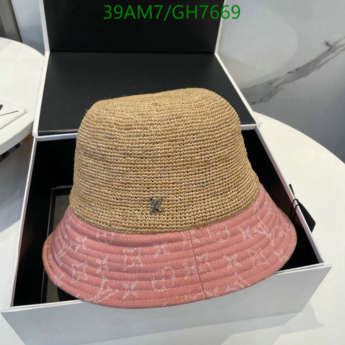 Louis Vuitton Reversible Straw & Monogram Bucket Hat - Pink & Natural