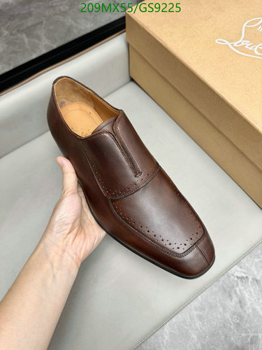 Christian Louboutin Men's Elegant Brown Leather Dress Shoes with Brogue Detail